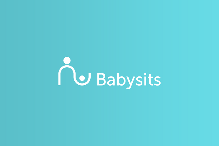 Logo Babysits, weiße Schrift auf hellblauem Grund