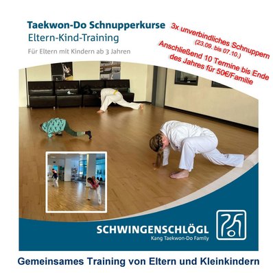 Kinder und Erwachsene beim Taekwon-Do-Training