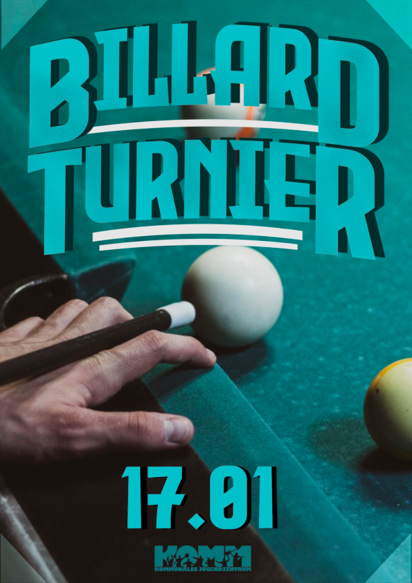 Plakat zum Billard-Turnier