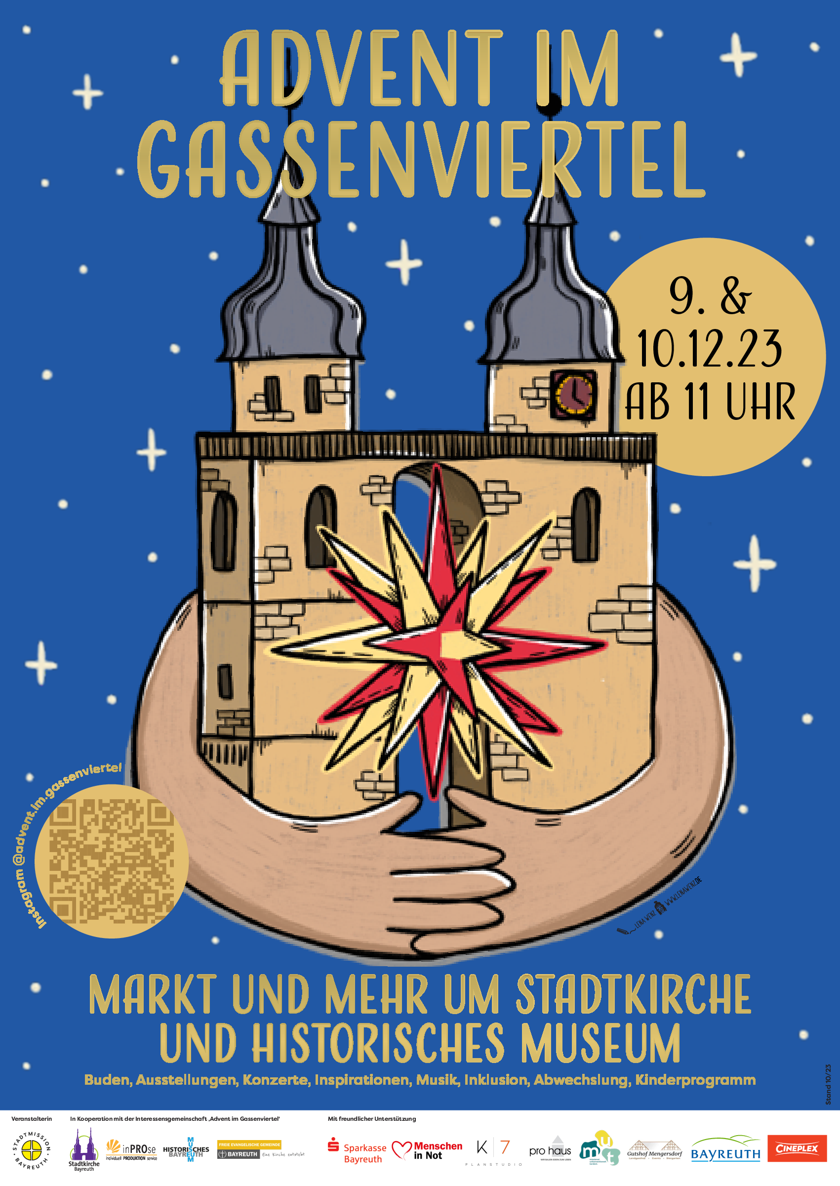 Plakat zum Adventsmarkt im Gassenviertel in Bayreuth