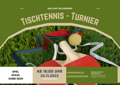 Flyer zum Tischtennis-Turnier