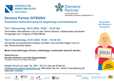 Plakat zur Online-Demenzveranstaltung