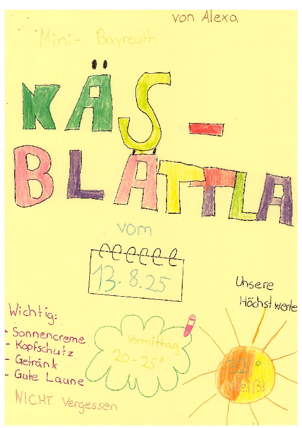 Kaesblaettla vom Mittwoch