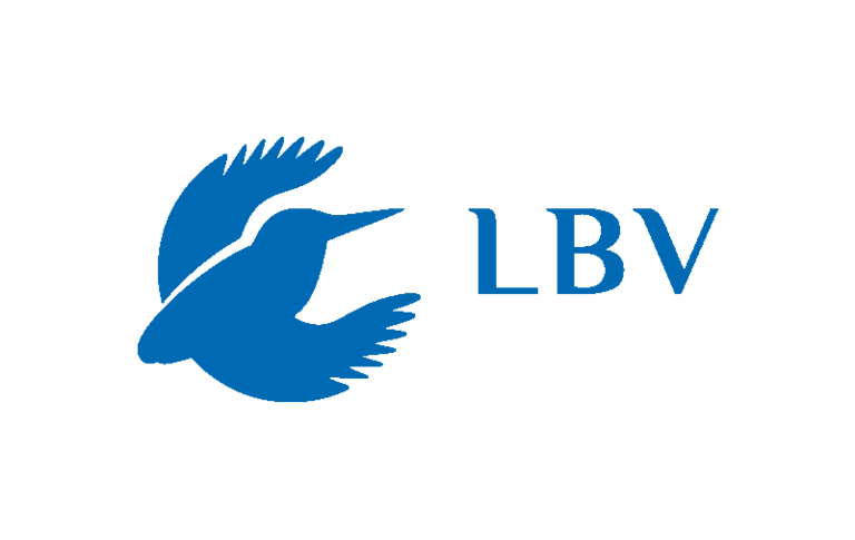 Logo LBV, blauer Vogel und blaue Schrift