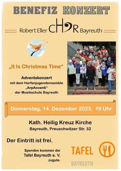 Plakat zum Benefizkonzert Rober Eller Chor