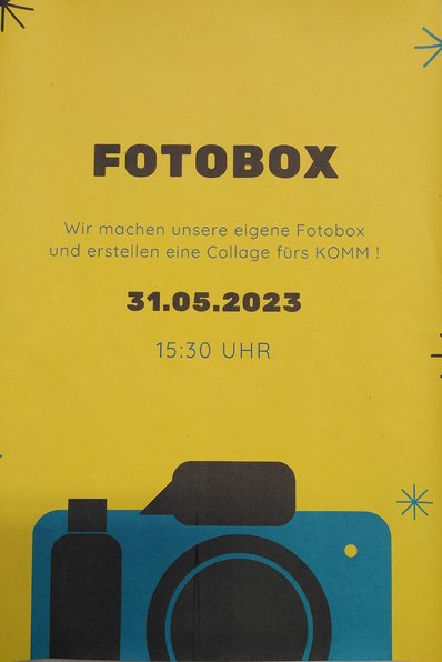 Plakat zur Erstellung einer Fotobox
