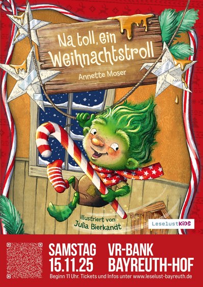 Werbeplakat für Weihnachtsliche Lesung "Na toll, ein Weihnachtstroll"