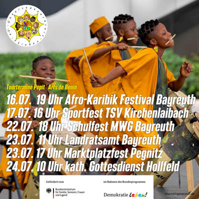 Flyer zu den Auftritten des beninischen Kinderchors