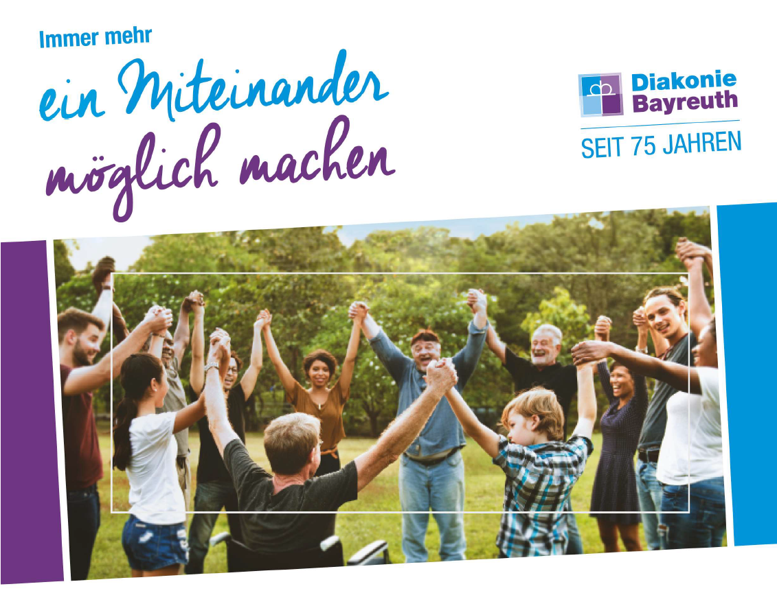 Flyer zum Jubilaeum, 75 Jahre Diakonie Bayreuth