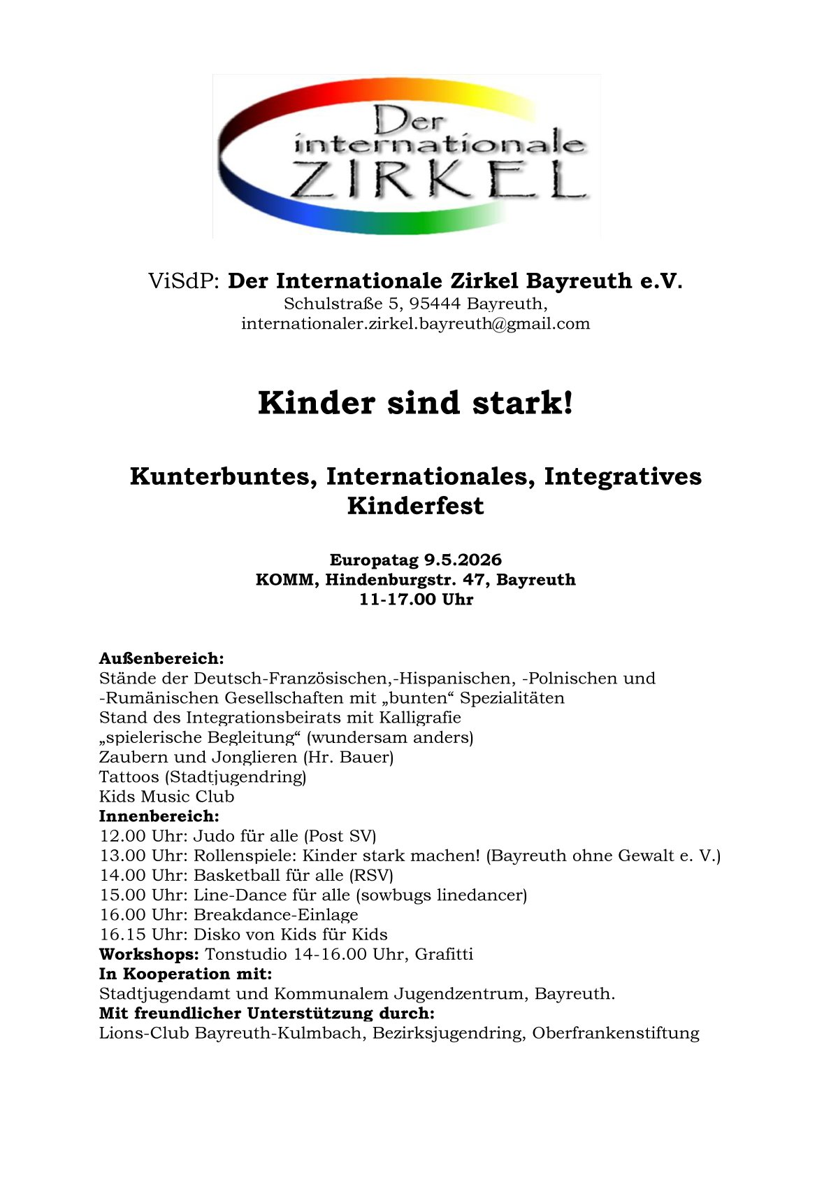 Programm Kinderfest