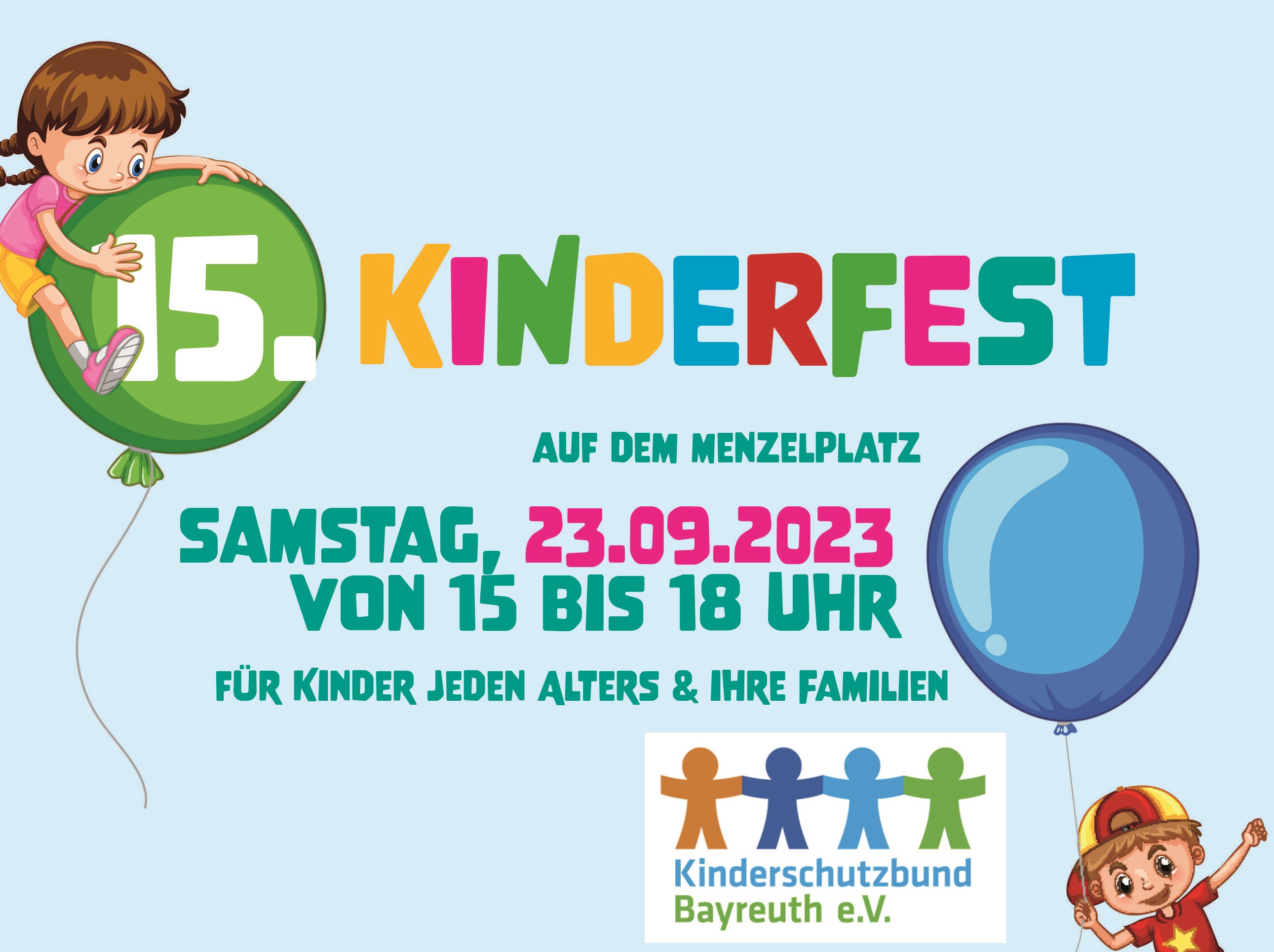 Plakat fuer Kinderfest des Kinderschutzbundes Bayreuth e.V.