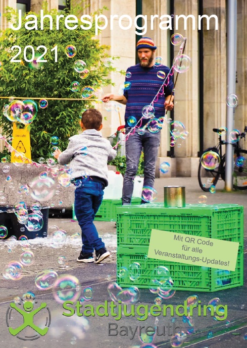 Deckblatt des Jahresprogramms 2021 des Stadtjugendrings Bayreuth 