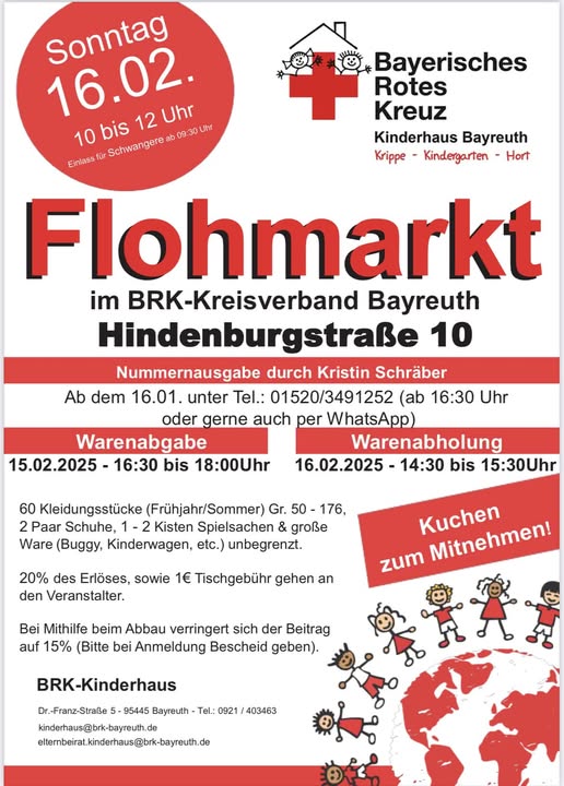 Flyer zum Flohmarkt des BRK Kinderhauses