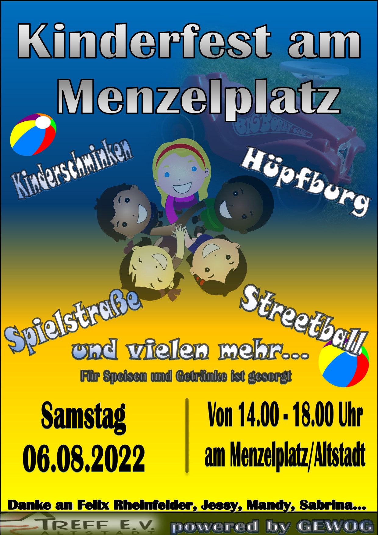 Flyer für Kinderfest am Menzelplatz