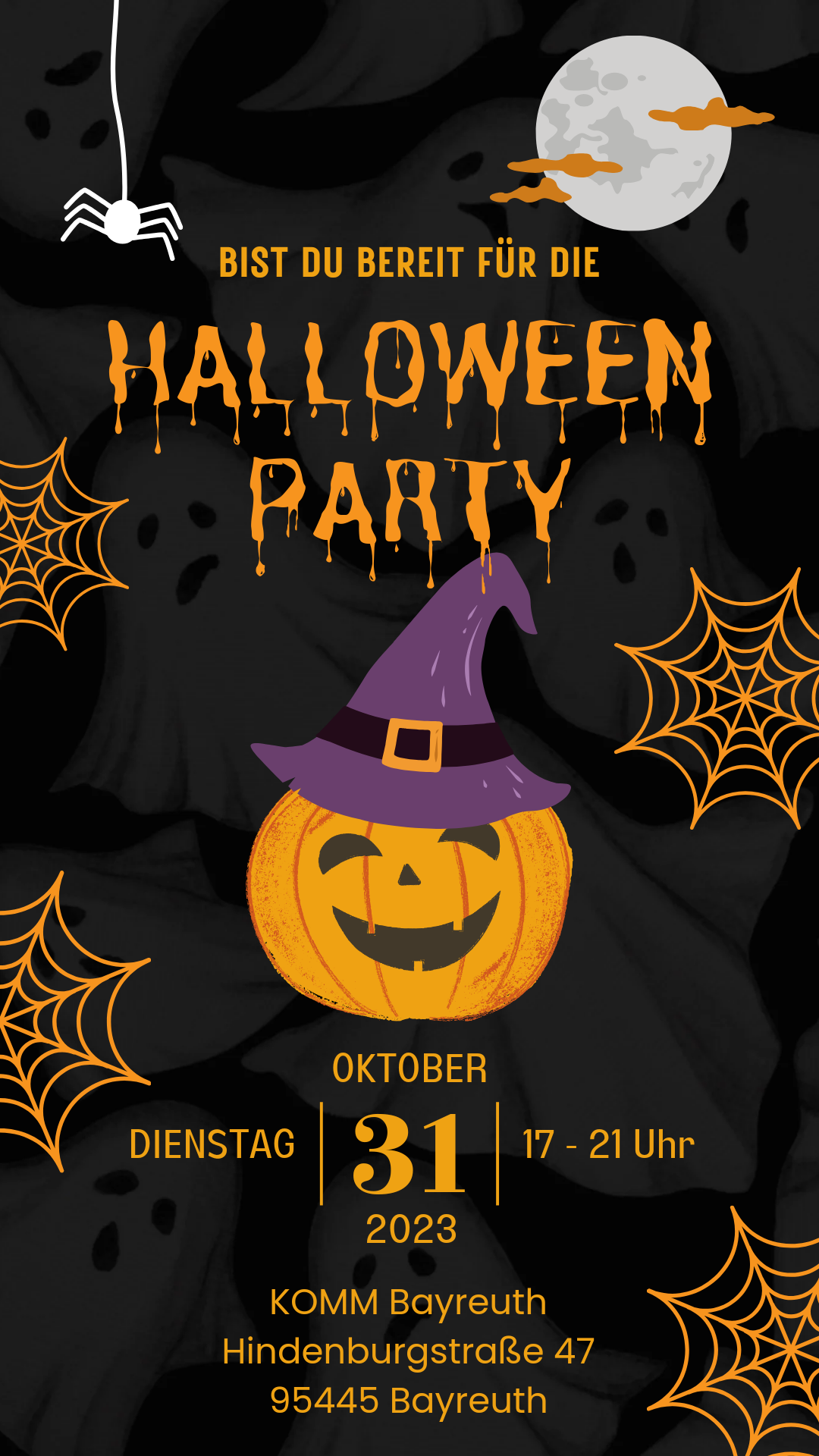 Plakat zur Halloween-Party
