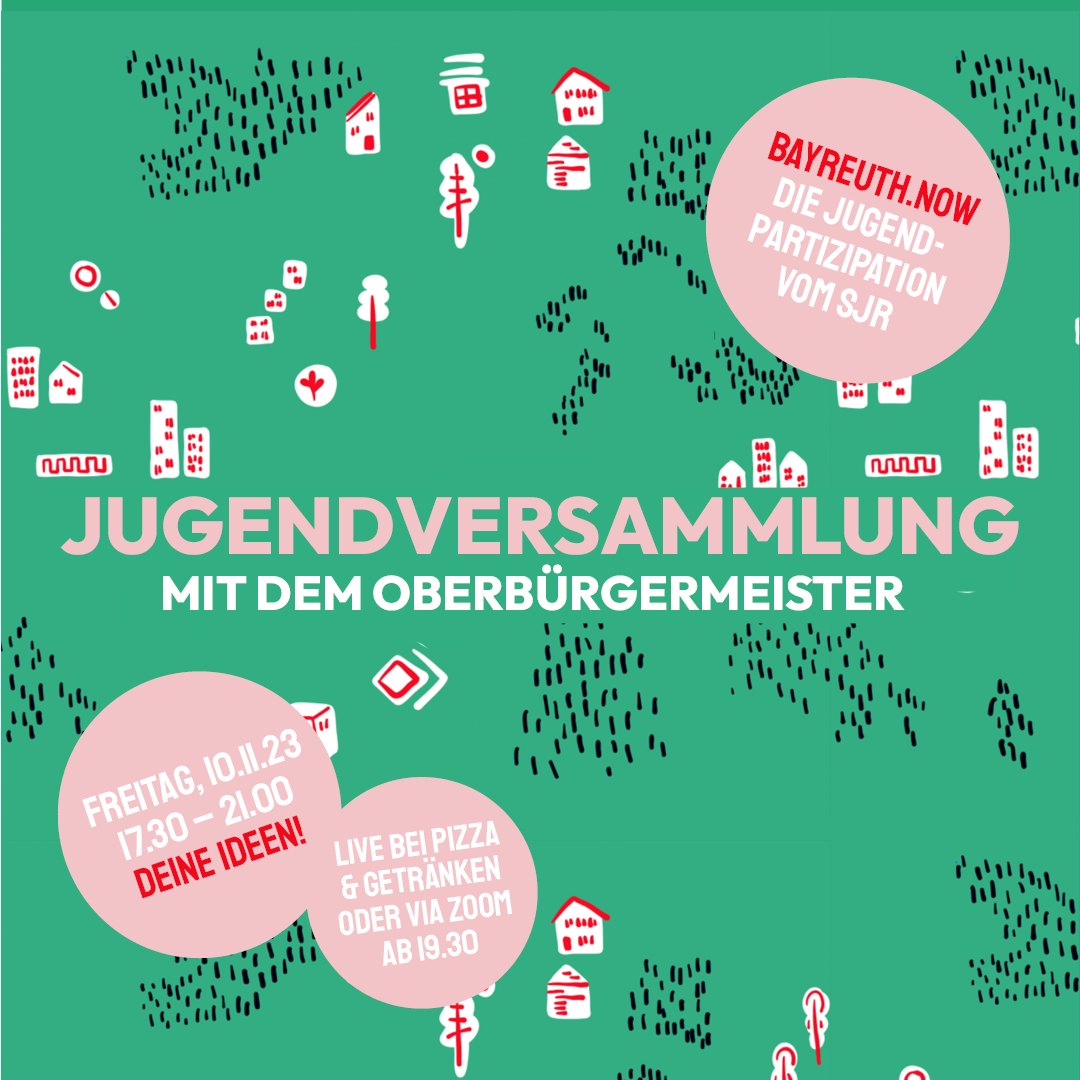Plakat zur Jugendversammlung mit dem OB