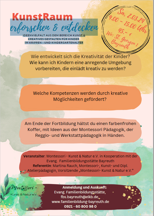Flyer zum Seminar Kunstraum erforschen und entdecken