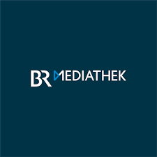 Logo der BR Mediathek, weiß vor schwarzem Hintergrund