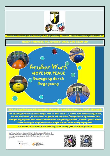 Plakat zum Kegel- und Bewegungsspass
