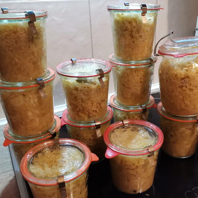 Sauerkraut in Glaesern