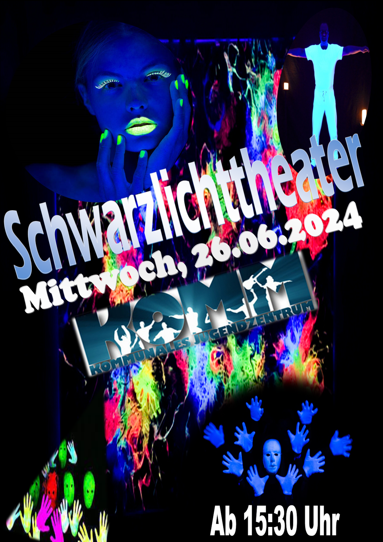 Flyer zum Schwarzlichttheater