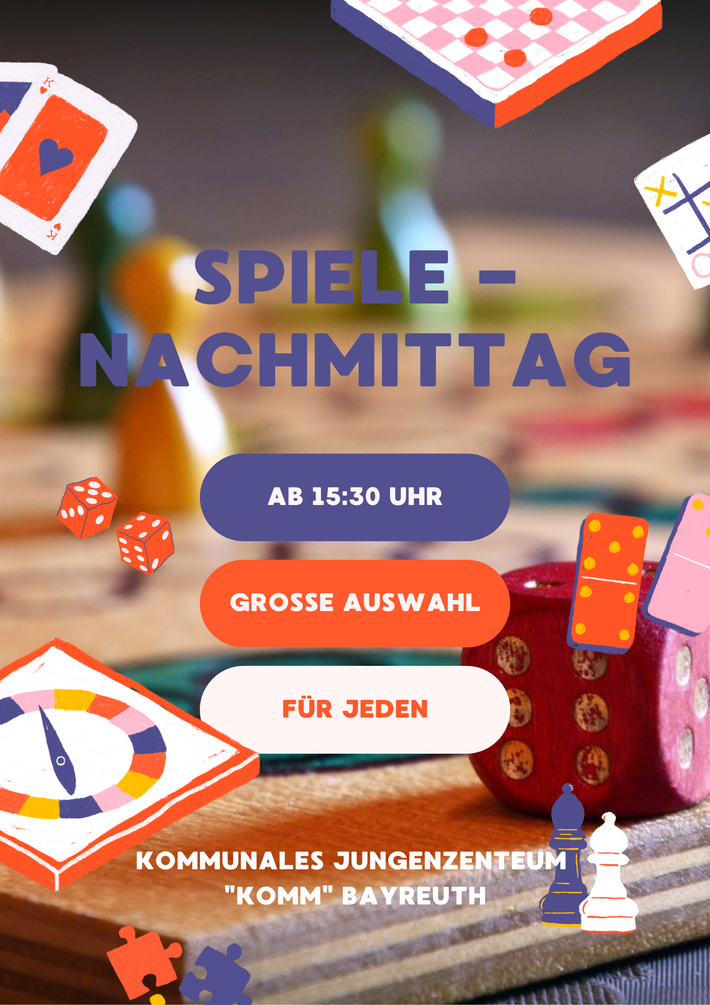 Flyer zum Spielenachmittag