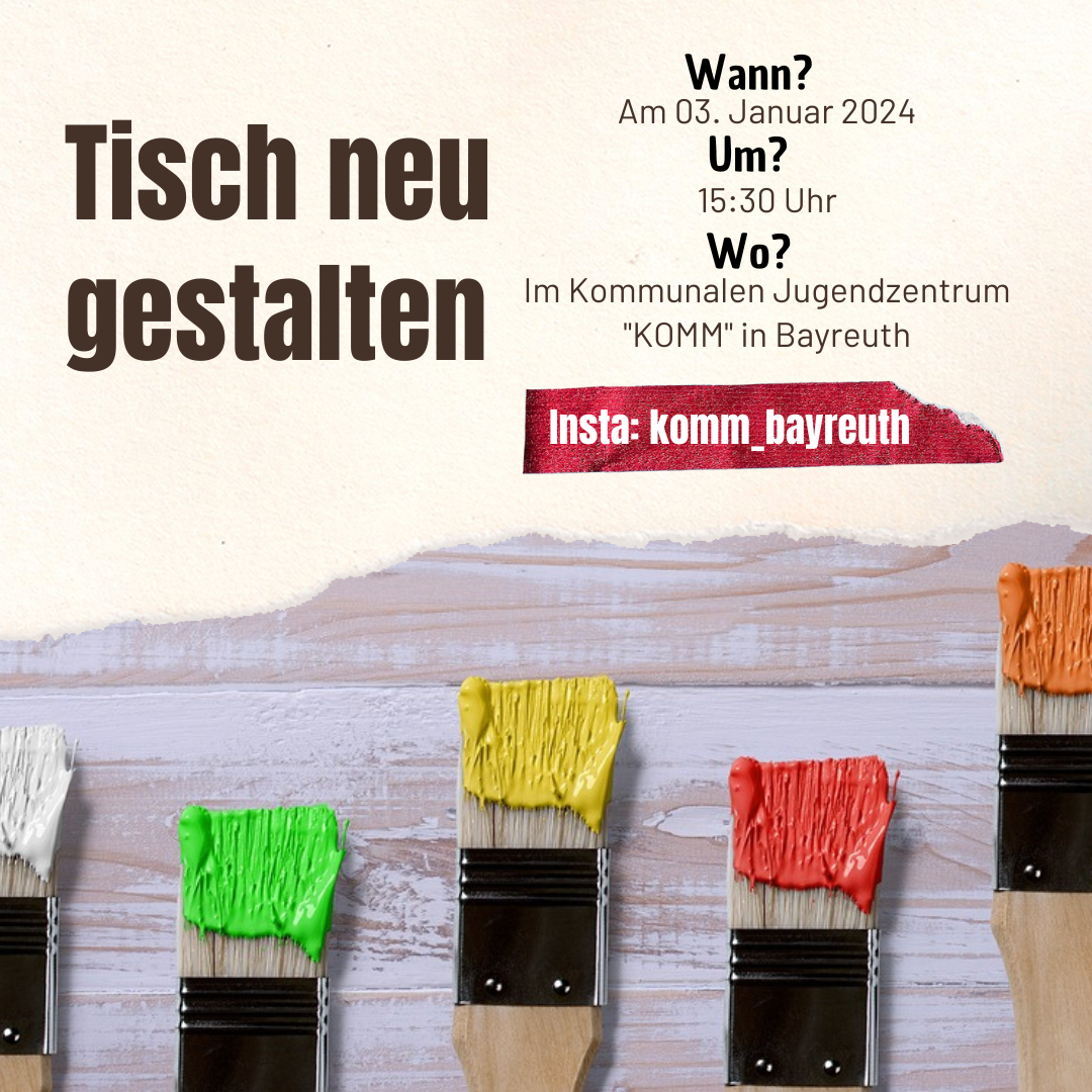 Flyer fuer Veranstaltung Tisch neu gestalten