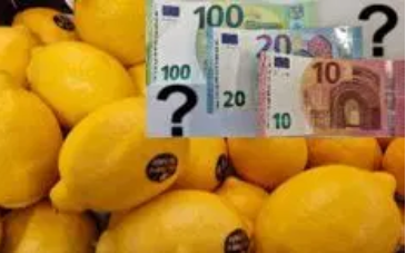 Zitronen mit Geldscheinen